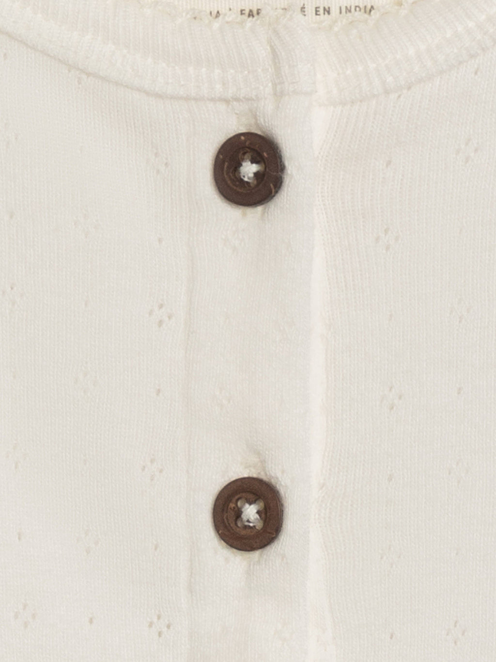 Pointelle Button Down Cardigan: Coconut