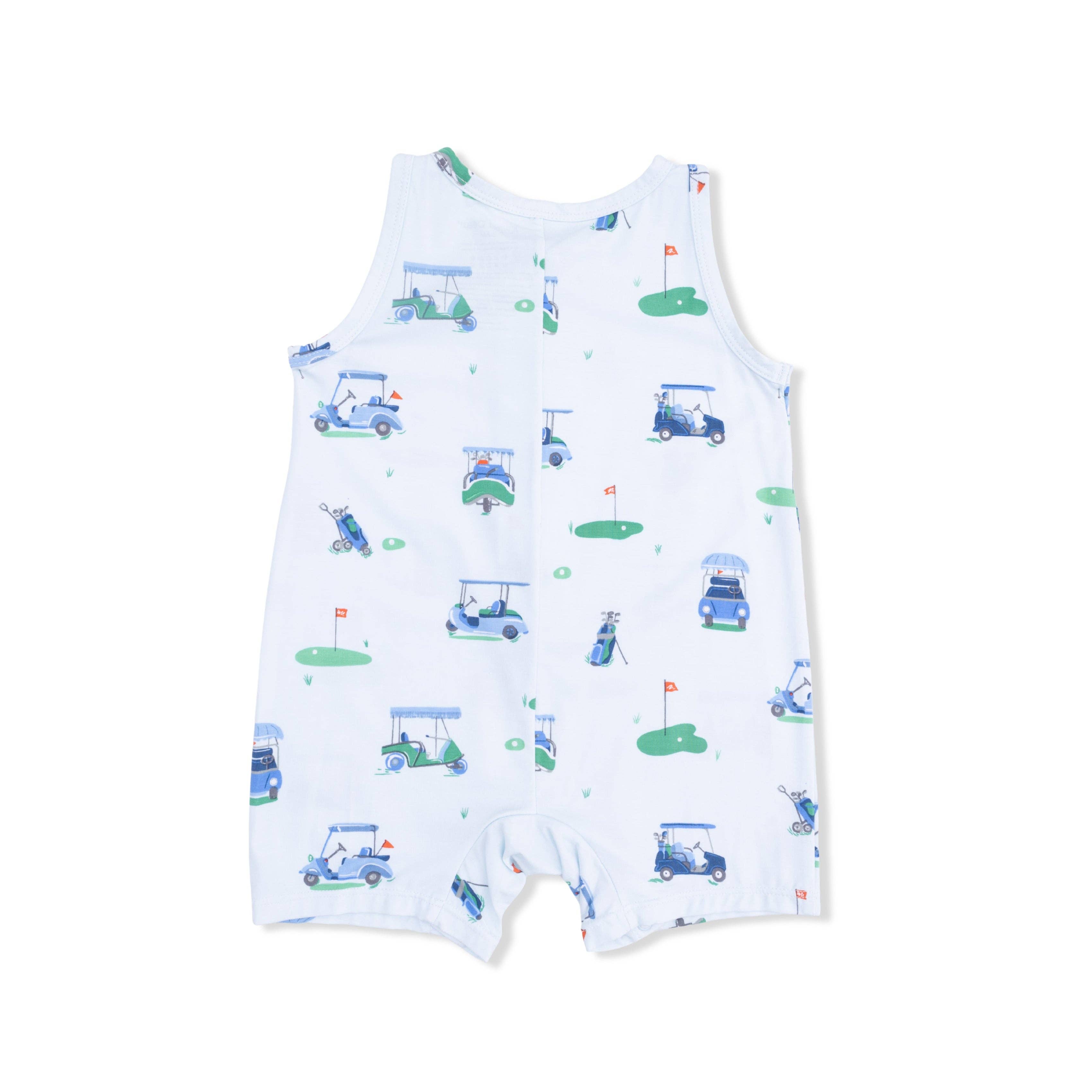 Vintage Golf Carts Blue -  Romper