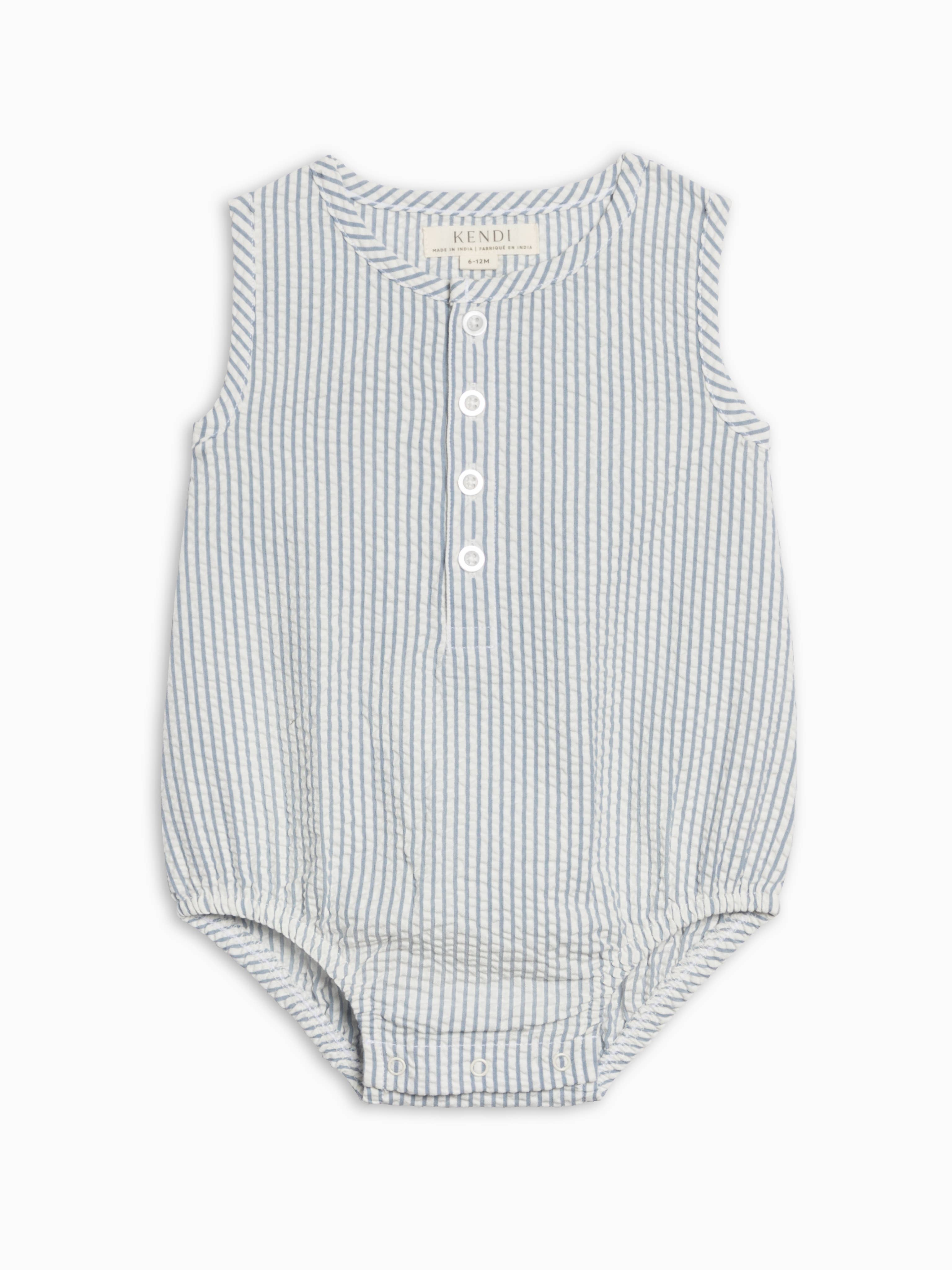 Bubble Romper - Shore Stripe / Sea