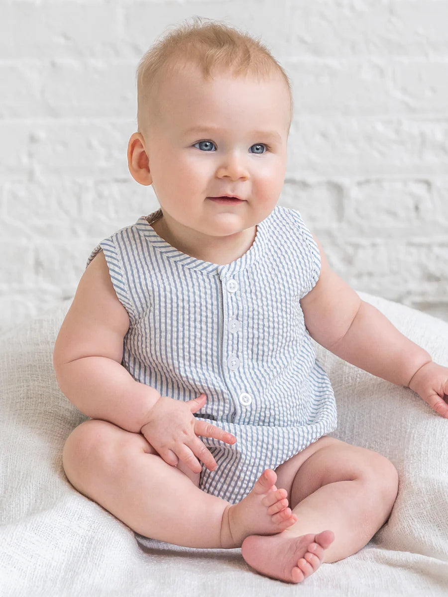 Bubble Romper - Shore Stripe / Sea