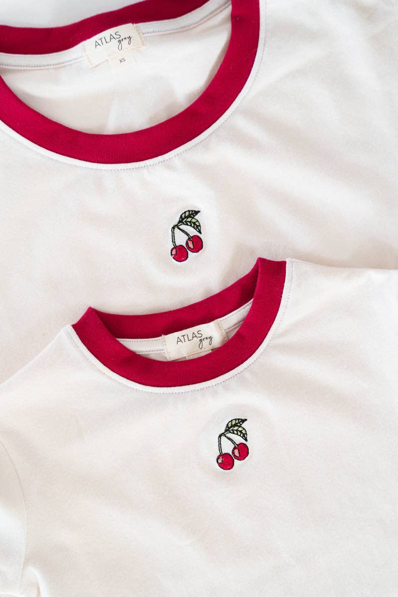 Organic Cropped Tee - Cherries