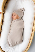 Swaddle Blanket in Tan Stripes