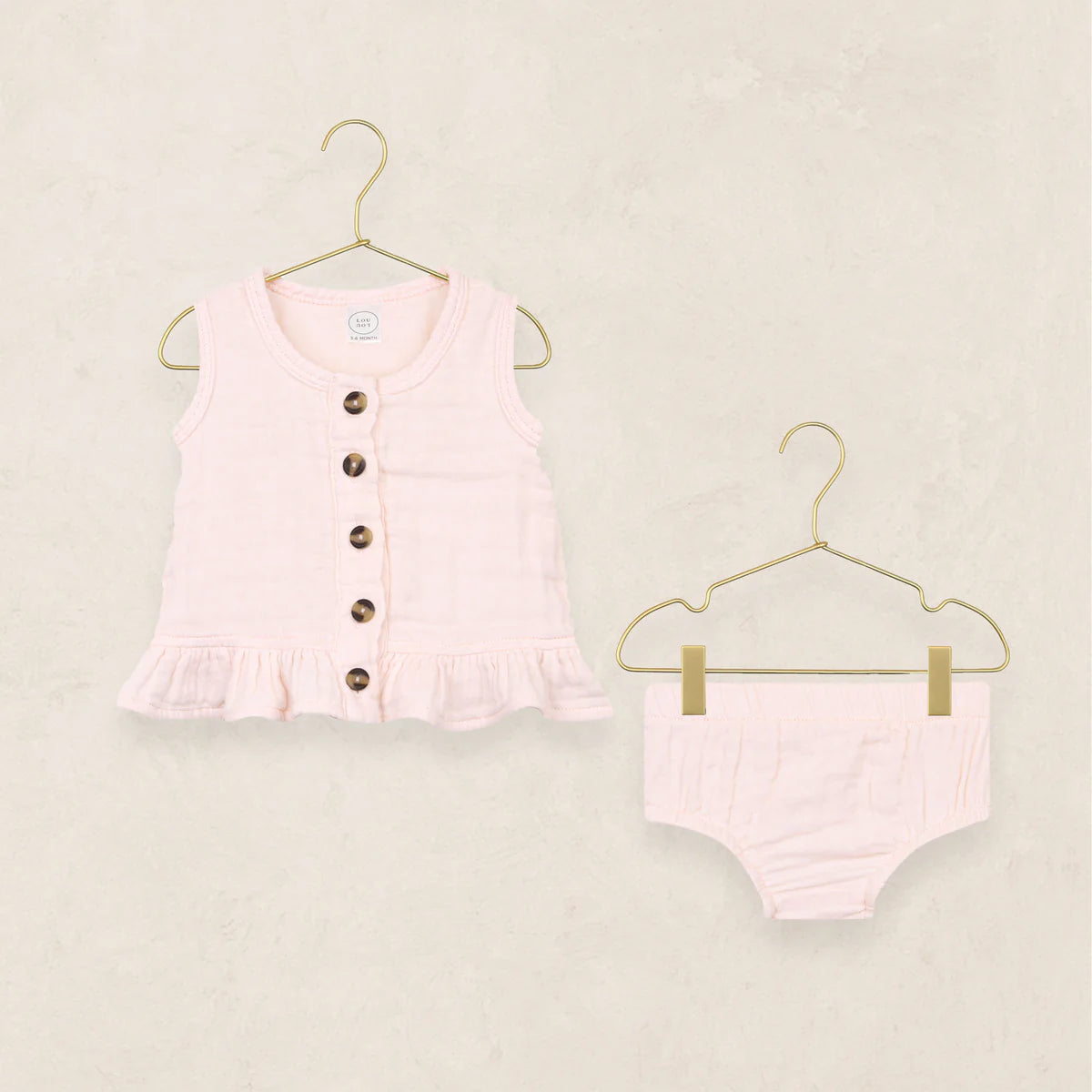 Ruffle Tank and Bottom - Blush