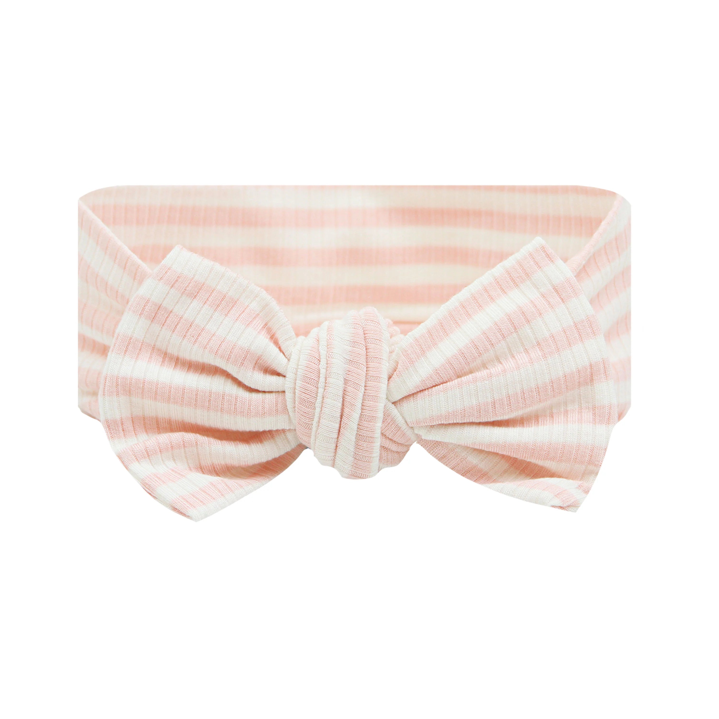 Ribbed Headband in Pink Stripes