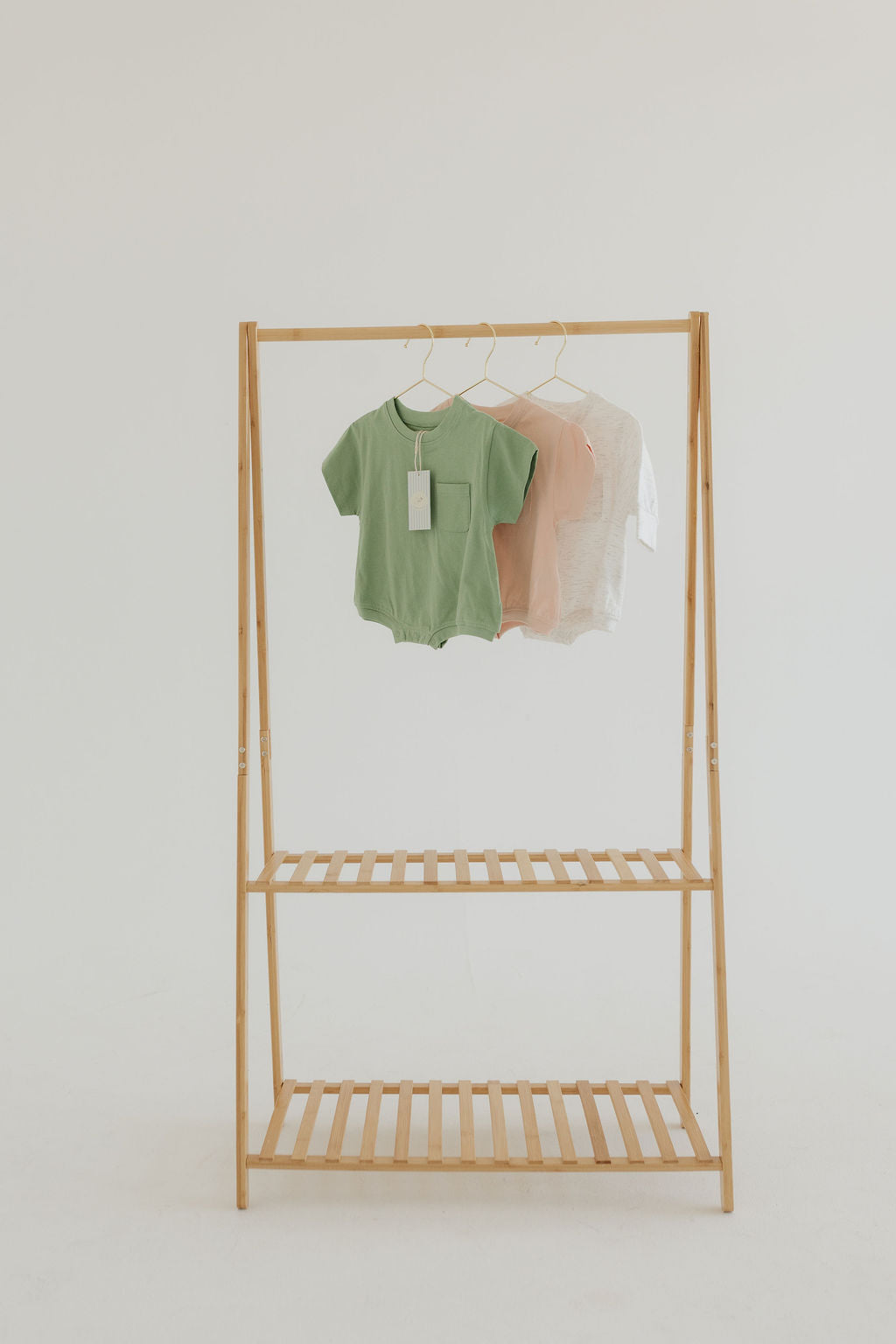 Pocket Romper in Peach Powder