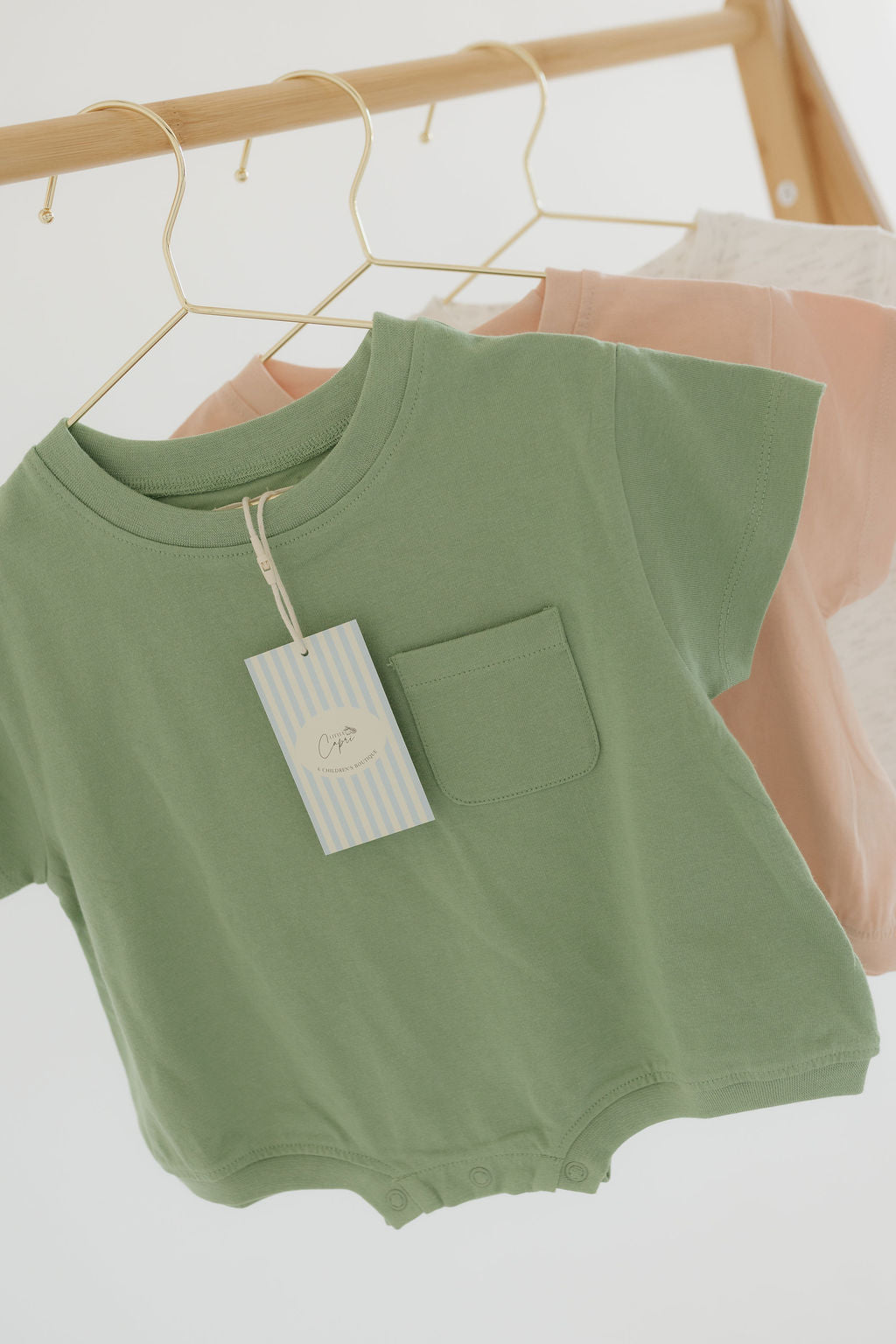 Pocket Romper in Aspen Green