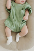 Pocket Romper in Aspen Green
