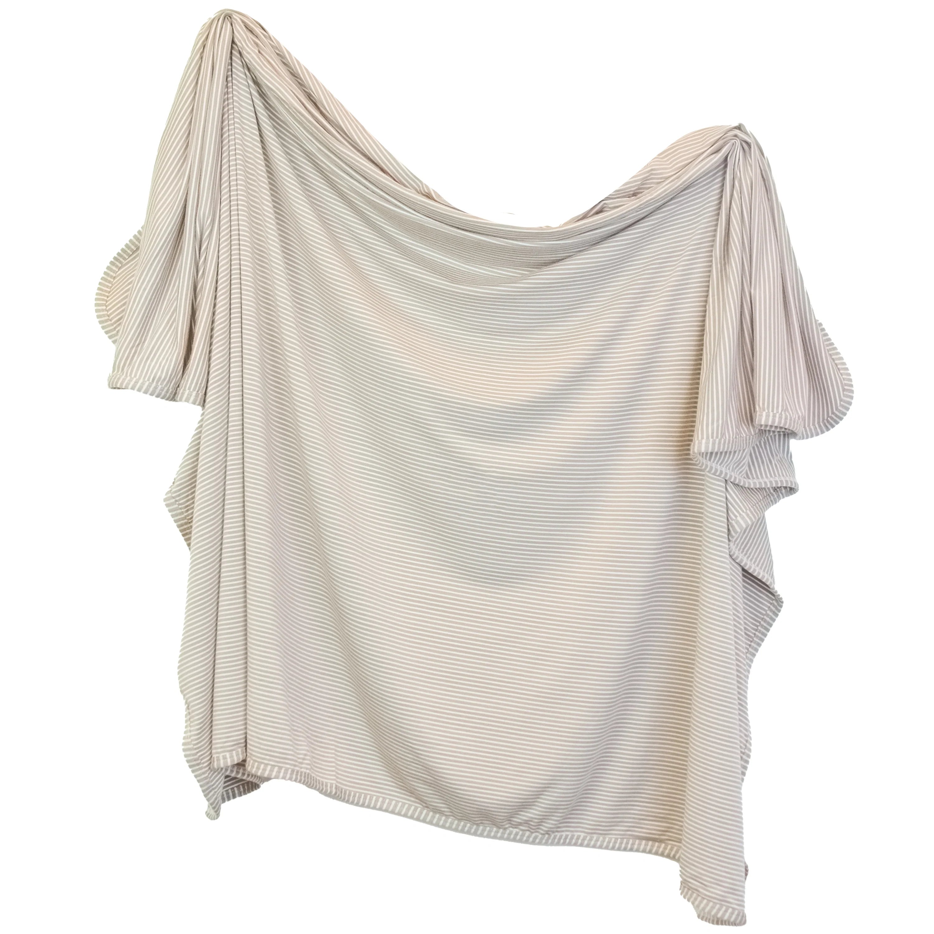Swaddle Blanket in Tan Stripes