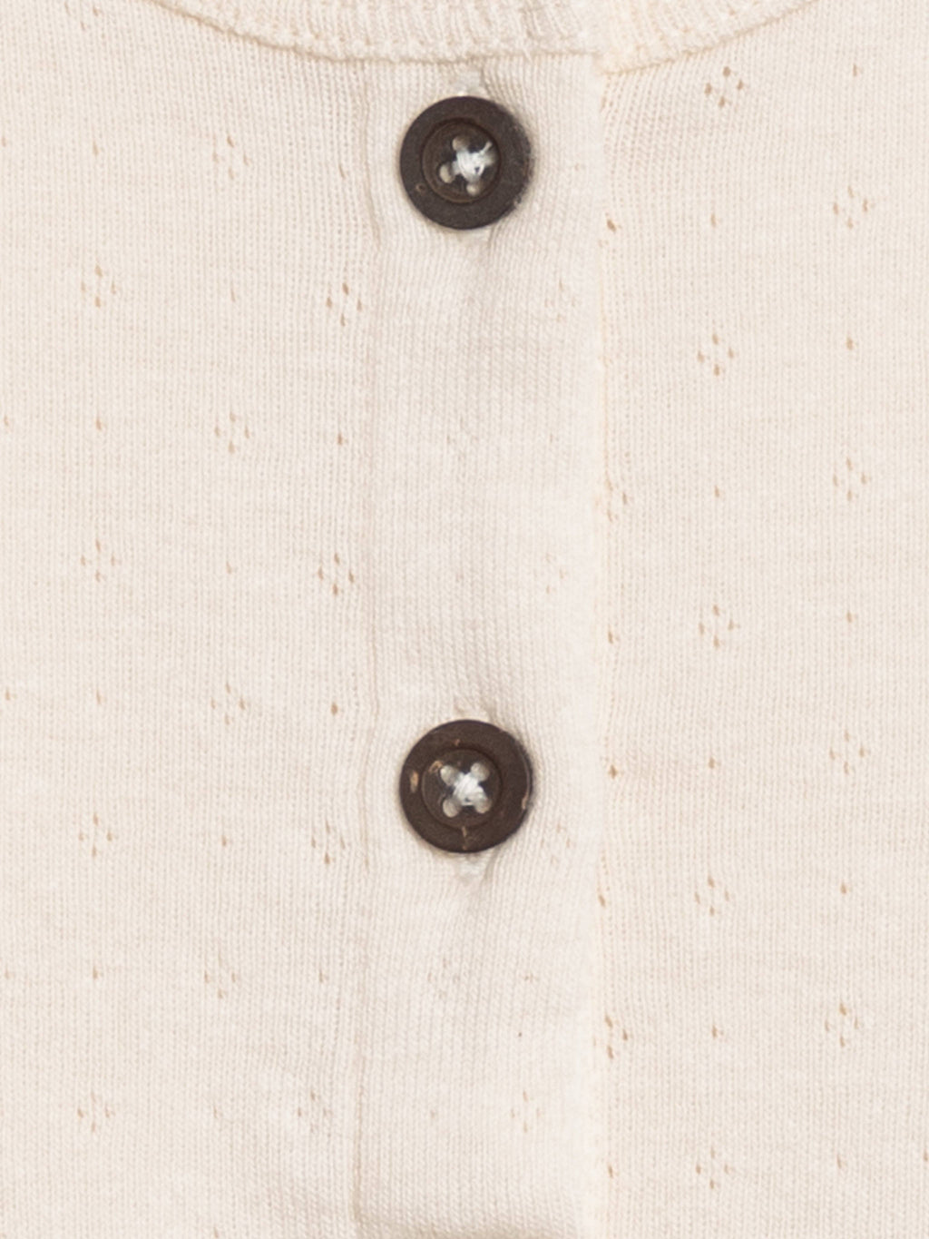 Pointelle Button Down Cardigan: Coconut