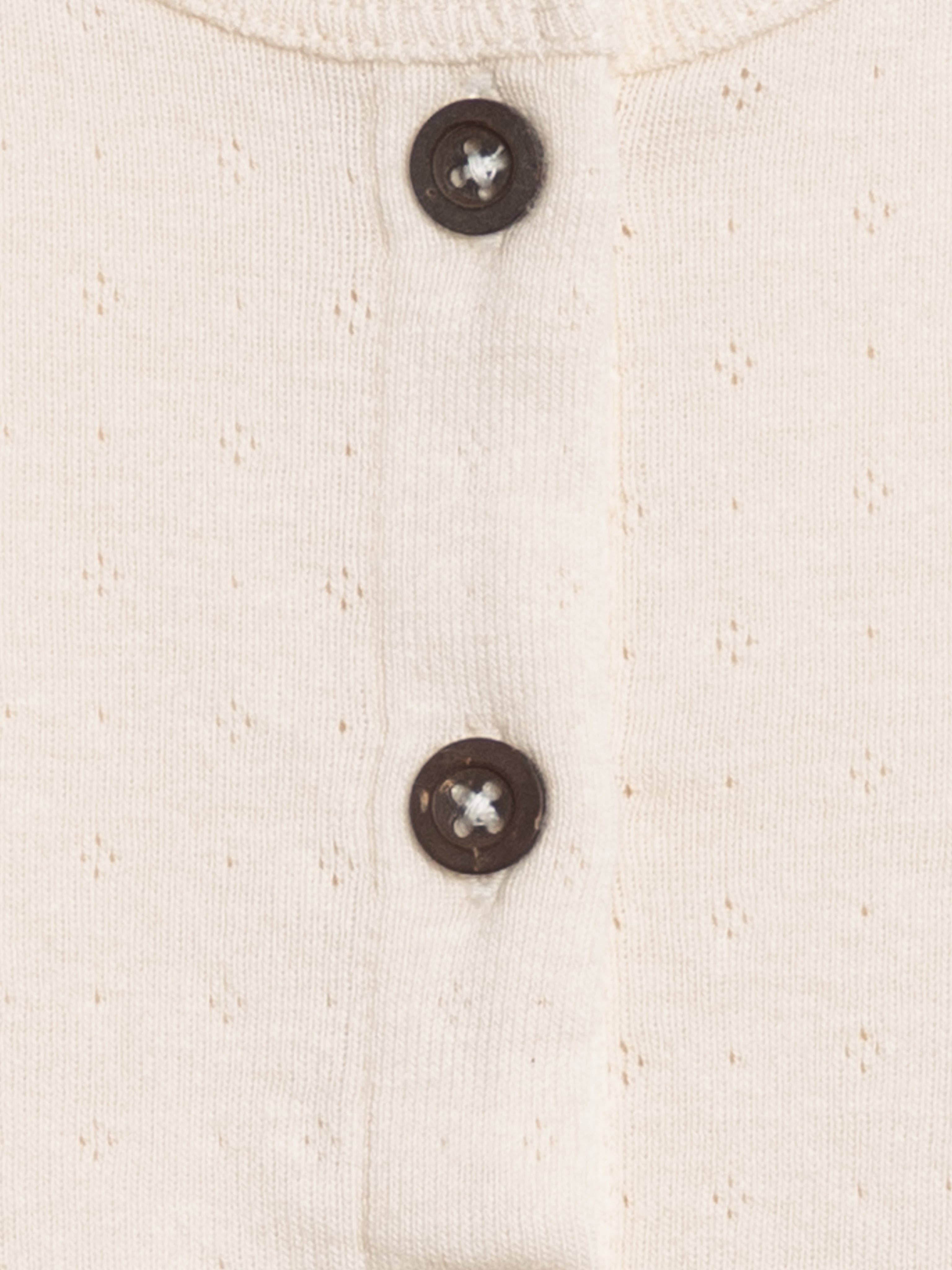 Pointelle Button Down Cardigan: Coconut