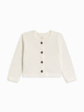 Pointelle Button Down Cardigan: Coconut